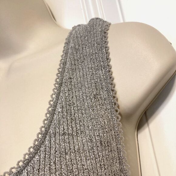 FREE PEOPLE Intimately Most Wanted Racerback Button Down Tank Grey Womens Large - Picture 6 of 12